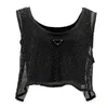 Tank Top Women Vest Womens Designer Kläder Fashion Heavy Industry Hot Drill Hollow Out Triangular Vest New Sexy Light Luxury Net Red Rhinestone Australian Diamond