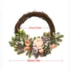 Decorative Flowers & Wreaths Hanging Artificial Peony Wreath Thanksgiving Front Door Fake Garland Home Wall Ornaments Wedding Flower