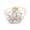 Bangle Fashion Personality Geometric Cuff Zirconia Armband Diamond Spring Open Wide Crystal Trendy Party Jewelry