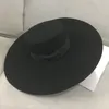 Stingy Brim Hats Retro Style Big Warm Wide Brim Wool Fedora Hat Black Felt Hat Bow Flat Floppy Winter Hat for Women Party Church Wedding Hat 230306