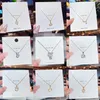 18K Necklaces strings titanium steel necklace women's versatile niche design Fashion Pendant temperament strands non fading 1-61