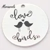 Hangende kettingen Aangebrand "Love Birds" koperen ketting sleutelhanger charme cadeau voor liefde bruiloft sieraden vogels valentijnsdag