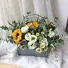 Confezione regalo 6 pezzi Scatola di fiori portatile Carta impermeabile Borsa regalo a portata di mano Borsa di fiori Kraft Matrimonio Rosa Scatola regalo per feste Confezione per caramelle 230306