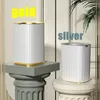 Waste Bins 15L Kitchen Trash Can Home Toilet Bathroom Wastebasket Office Paper Garbage Can White Gold Kitchen Dustbin 230306