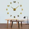 Horloges murales 3d Diy acrylique miroir horloge décoration de mariage autocollants décor décor salon quartz aiguille 2023 gratuit