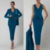 Two Piece Dress Elegant Women Suit 3 PiecesCoatVest CulottesLadies Evening Party Tuxedos Work Wear For Wedding Formal Occasion 230306