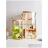 Tabletop Wine Racks Verre Eau Froide Pichet Ménage Grande Capacité Avec Tap Tasses Baril De Jus Résistant À La Chaleur Bouteille De Citron Goutte De Dhh3Y