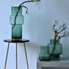 Vases Simple Transparent Vase Creative Moderne Vert Verre Style Nordique Salon Décoration Maison Jarrones Décor BN50HP