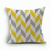 Pillow Yellow Color Pillowcase Geometric Cover Cotton Linen Covers For Home Chair Seat Car Decorative