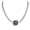 Choker Square Houndstooth Wisiant Clavicle Sain Naszyjnik dla kobiet punk goty