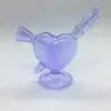 Mini garota colorida colorida espessa bubbler tubula filtro amor espadas de coração seco erva de tabaco prerroll rolling cigarreting cigarrencer bong piphe de água fumando tubo dhl