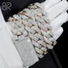 18 mm 18 pouces Chaîne Iced Out Bling Diamond Curb VVS MISSANIT CUBAIN LINK LINE Collier de chaîne cubaine de chaîne de liaison cubaine Moisanite