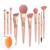 Schoonheidsartikelen Rose Gold Make-Up Brush Aangepast Logo Gratis monsters Fabrikanten Face Makeup Brush Set SMP20021-12 en 10 st.