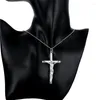 Pendant Necklaces Silver Color Cross For Men Charm Fashion Jewelry Classic Christmas Gift Global