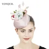 Stingy Brim Chapeaux Satin Pêche Mode Mariée Chapeau De Mariage Fascinator Avec Fleur Accessoires De Cheveux Magnifiques Femmes Parti Casque Dhow Race Chapellerie 230306