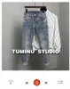 Men's Jeans Blue Autumn Slim Pants Denim Mens Clothing Punk Bell Bottom Skinny JeansMen's