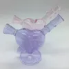 Colorful Purple Pink Thick Glass Pipes Bubbler Filter Love Heart Swords Dry Herb Tobacco Preroll Rolling Cigarette Cigar Holder Waterpipe Bong Smoking Tube