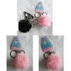 Keychains European And American Heart-shaped Card Keychain Hip-hop Personality Plush Ball For KEY Resin Accessories