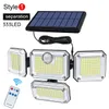 20W Super Bright Solar Garden Lights 122LED IP65 Vattentät utomhus inomhus sollampa med justerbar huvud vid belysningsvinkel