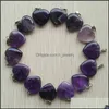 Charms 20mm natursten Amethyst Crystal Heart Pendant Pendum Pendants grossist för smycken Making Drop Leverans Findings Componen DHKSW