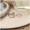 Bandringe Trendy Gold Schmetterling Offen für Frauen Männer Liebhaber Paar Ring Set Freundschaft Engagement Schmuck Drop Lieferung DHRRN