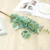 Fleurs décoratives feuilles d'eucalyptus artificielles longue branche feuille verte en plastique pour la décoration de mariage à la maison fausses plantes Faux feuillage