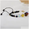 Perlé New Galaxy Planets Perle Bracelet Pour Femmes Hommes Pierre Naturelle Univers Solaire Yoga Chakra À La Main Tressé Bijoux En Gros Dr Dhskj