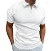 Heren t shirts voor mannen zomer s-2xl casual revers t-shirt nek polyester v kwaliteit regelmatige 2023 mode