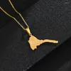 Collane con ciondolo Fashion Africa Ethnic 18K Gold Filled Collana con mappa bandiera dell'Eritrea in acciaio inossidabile lucido per donna