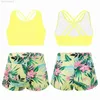 Einteiler für Kinder, Mädchen, Kinder, Badeanzüge, Badebekleidung, Outfits, mit Blumenmuster, Badebekleidung, Schwimmbikini, Badeanzüge, Strandmode, Sommerurlaub-Set