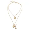 Pendant Necklaces Fashion Statement Layered Necklace For Wome Gold Color Long Atmosphere Cross Chain 2023