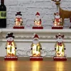 Christmas Decorations HwCartoon Luminous Wooden Painted Old Man Ornaments Festival Mall Window Decoration El Shopping