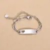 Braccialetti a catena per bambini Accessori Gioielli Acciaio inossidabile Braccialetto ID cuore fai da te per bambino 6,3-8,3 pollici Può regolare Scegli colore oro / argento