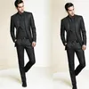 Ternos masculinos 3 PCs Black Slim Fit Casamento masculino Tuxedo personalizado para homens Tuxedos do noivo do noivo Tuxedos Men's Suit (colete de calça de jaqueta)