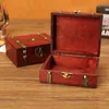 Takı Torbaları Torbalar Ahşap Vintage Kilit Hazine Göğüs Saklama Kutusu Kılıf Düzenleyici Halk Hediyesi Kızlar İçin