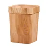 Poubelles Poubelle en plastique Poubelle à grains de bois Conteneur à déchets Grande poubelle rectangulaire rustique pour salle de bain cuisine 230306