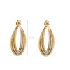 Hoop Earrings Fashion Gold Three Wire Twisted Winding For Women Ear Wholesale Free S