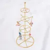 Jewelry Pouches Stand Up Fashion Metal Gold Plated Earrings Pendant Ring Display Holder Rack Jewellery