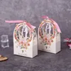 Emballage cadeau 50/100 pièces boîtes d'emballage de cadeau de mariage arc romantique évider sacs de bonbons pour la fête de mariage cadeaux de la Saint-Valentin boîtes d'emballage 230306