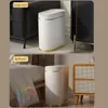 Waste Bins 13/16L Smart Kick Sensor Trash Can Automatic Kitchen Living Room Bathroom Household Waterproof Induction Garbage Bin Wastebasket 230306