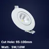 Downlights 5pcs / lot 15w 20w 25w 30w 35w 45w LED Tronc Lumière Cardan Réglable COB Gimable Rotation Lampada Encastré Au Plafond DownlightDownlig