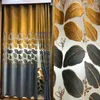 Curtain Luxury Embroidered Leaf Velvet For Living Room Balcony Hollow Semi Blackout Modern Splicing Design Window Drapes