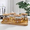 Wine Glasses Nordic Cute 3D Alpaca Glass Mug With Bamboo Lid Heat Resistant Transparent Office Milk Coffee Tea Breakfast Cup Drinkware Gifts