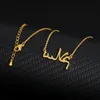 Arapça isim kolyeler kadınlar için kişiselleştirilmiş paslanmaz çelik zincir gerdanlık İslam kolye düğün takı hediyesi