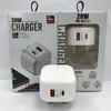 Boîte de chargeur de téléphone 20W, Charge rapide Type C PD, Charge rapide pour Iphone, prise EU US UK AU, USB avec QC3.0