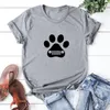 女性のTシャツ子犬プリントTシャツFEMME O-NECK半袖コットンTシャツ女性ブラックホワイトサマールーズトップス