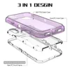 Heavy Duty Clear Robot Defender Cases Transparent for iPhone 14 13 12 11 XS MAX Samsung note 20 Ultra S22 A53 Shockproof Case with OPP Bag