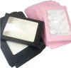 Falsche Wimpern 10/20/30/40/50 teile/los 4 Paar Leere Wimpern Box Rosa Schwarz Weiche Papier Verpackung Bieten Druck Logo