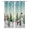 Curtain Christmas Tree Snowman Snowflake Luxury European Curtains For Living Room Festival Window Bedroom Drapes Panels