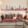Adesivos de parede grande horizonte de Londres na sala de estar da sala de decalques da cidade de Londres sofá urbano skrimes adesivos decoração de casa
